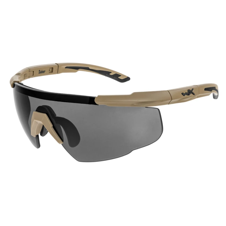 Okulary taktyczne Wiley X Saber Advanced Matte Tan z przyciemnianym wizjerem Grey do intensywnego słońca