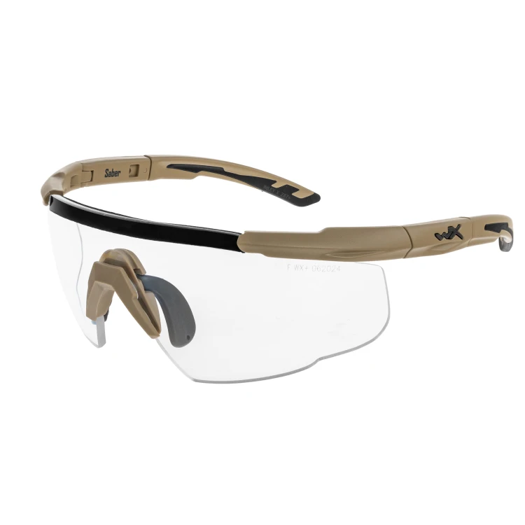 Okulary taktyczne Wiley X Saber Advanced Matte Tan z bezbarwnym wizjerem Clear do strzelnicy i słabego oświetlenia