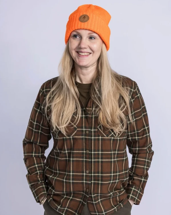 Czapka Pinewood Windy 1110 z polarem pomarańczowa – ciepła czapka outdoorowa do lasu i na polowanie