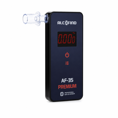 Alkomat elektrochemiczny AlcoFind AF-35 Premium z podświetlanym wyświetlaczem