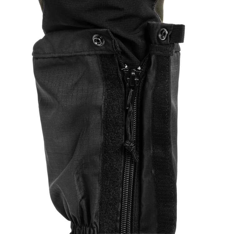 Stuptuty Highlander Walking Gaiters V2 GAT001V2-BK przedni zamek i odchylona listwa na rzep