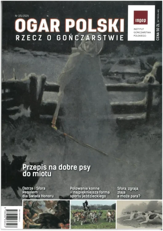 Ogar Polski 2026 Rzecz o gończarstwie – okładka numeru 1(5)/2026 Instytutu Gończarstwa Polskiego