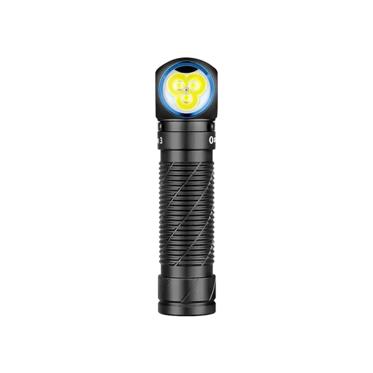 Olight Perun 3 Black z diodami światła białego i czerwonego – widok z przodu