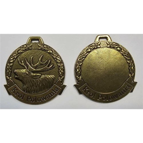Medal myśliwski Król polowania – awers i rewers pamiątki z polowania