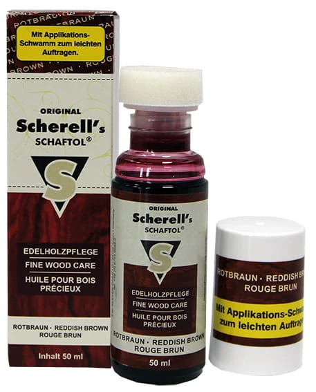 Olej naturalny do drewna Scherell Mahoń Rotbraun 50 ml do konserwacji kolby