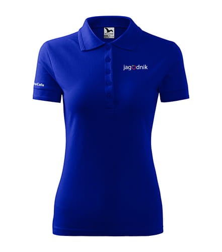 Koszulka polo damska Jagodnik niebieska z logo