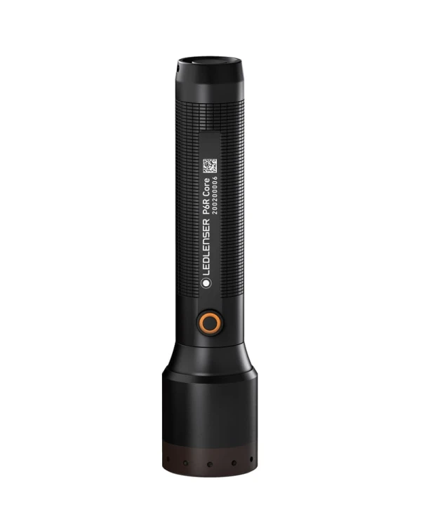 Ledlenser P6R Core z pomarańczowym wskaźnikiem poziomu naładowania