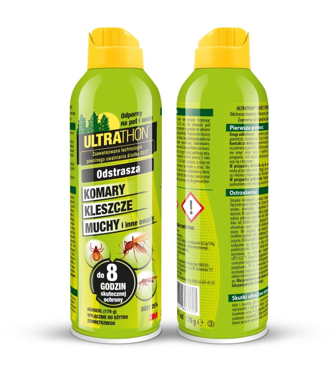 Ultrathon Spray 25% DEET – przednia i tylna strona opakowania
