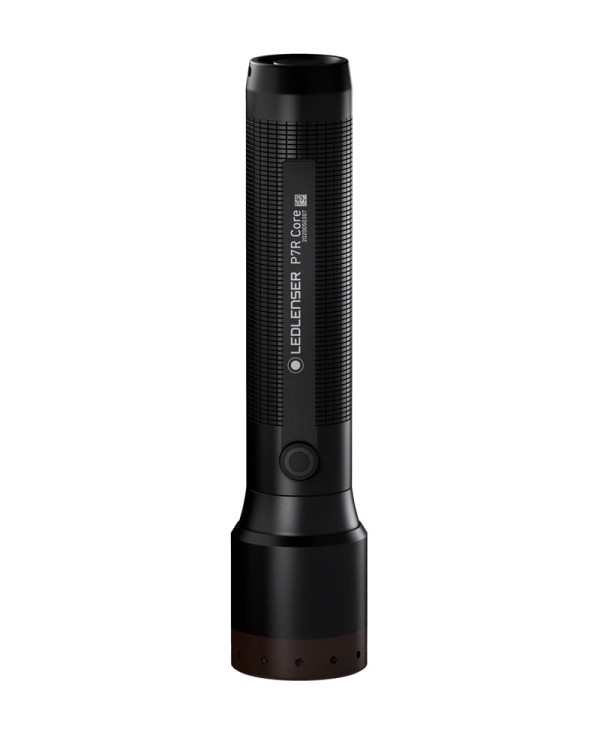 Ledlenser P7R Core widok pionowy z przyciskiem sterującym