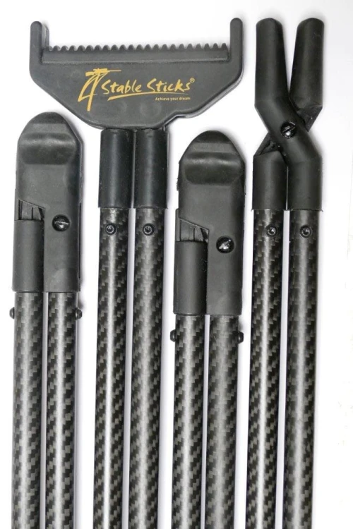 Pastorał myśliwski 4 Stable Sticks Ultimate Carbon 3-częściowy z włókna węglowego