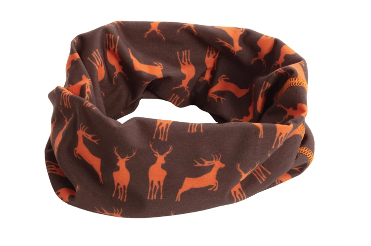 Brązowa chusta Taurus Deer TA-051 wielofunkcyjny komin z motywem jeleni