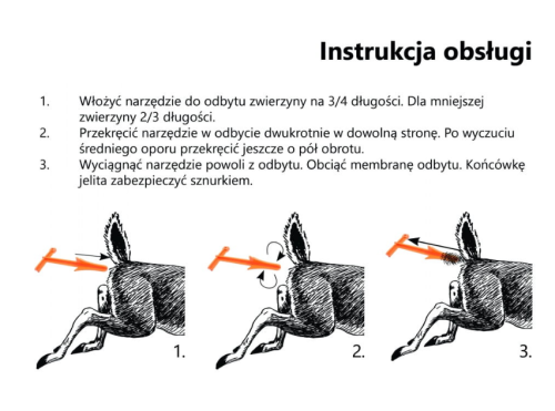 Instrukcja obsługi świderka RealHunter 258-047 do szybkiej obróbki odbytu tuszy