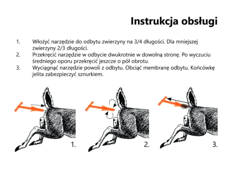 Instrukcja obsługi świderka RealHunter 258-047 do szybkiej obróbki odbytu tuszy