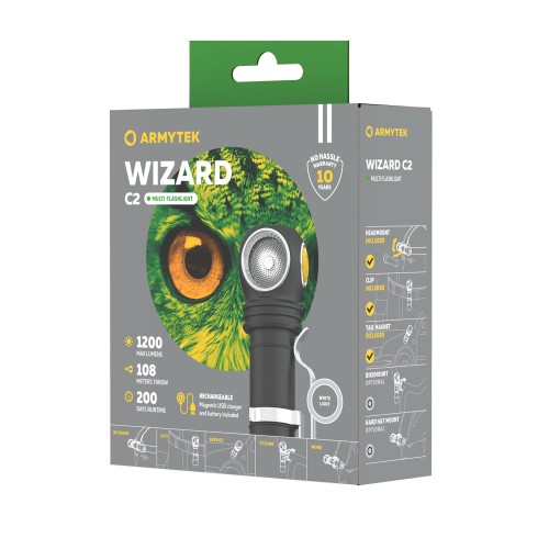Armytek Wizard C2 F08901C Magnet USB w opakowaniu z akumulatorem 18650