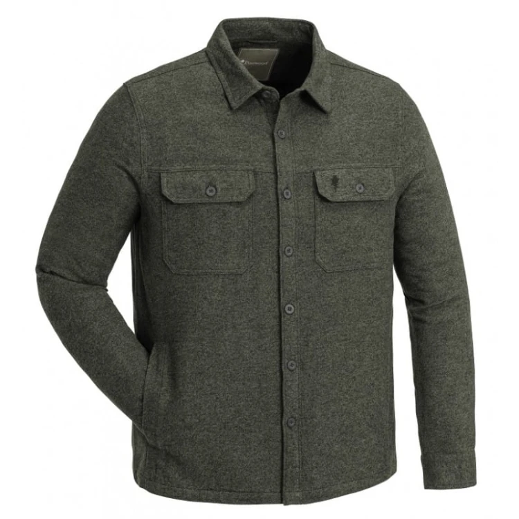 Koszula flanelowa męska Pinewood Värnamo 5005 Dark Green – całoroczna koszula myśliwska z bawełny organicznej