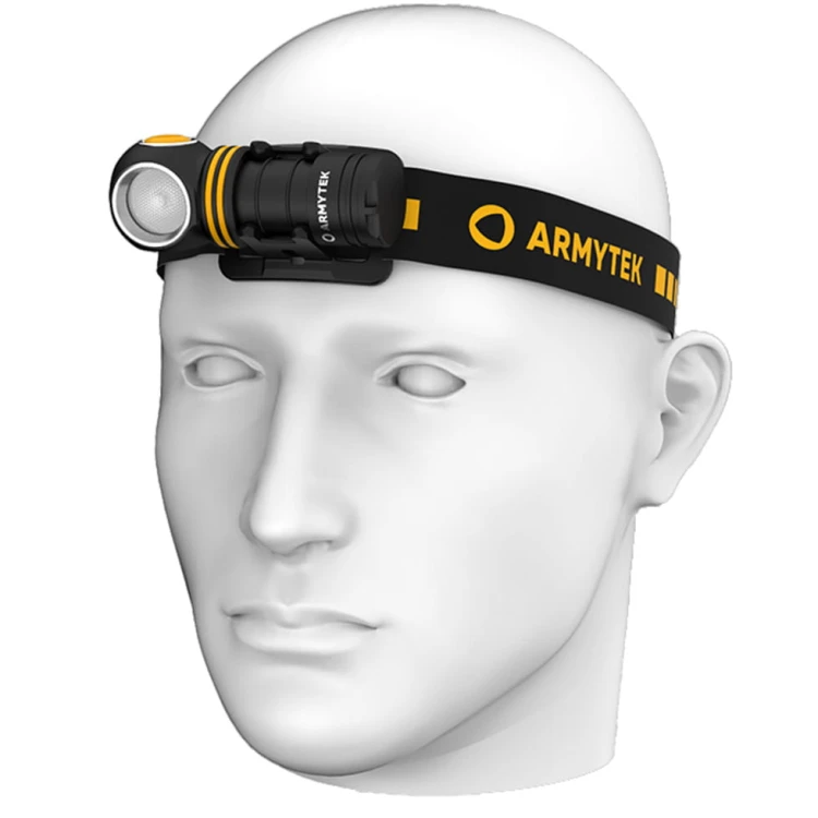 Latarka czołowa Armytek Elf C1 zamontowana w wygodnej opasce na głowę