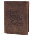 Portfel myśliwski pion z wizerunkiem jelenia skóra Vintage 1701-STAG-25