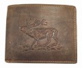 Portfel myśliwski poziom z wizerunkiem jelenia skóra Vintage 1705-STAG-25
