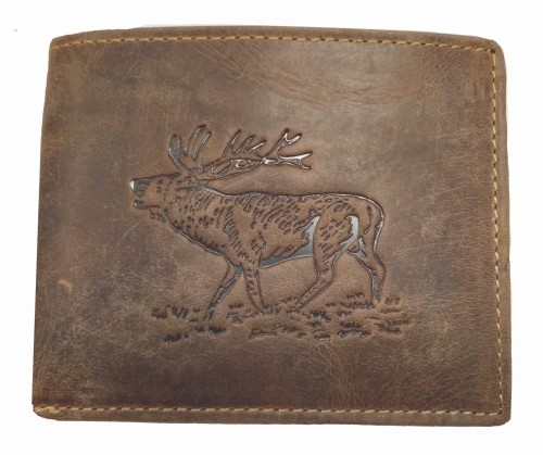Portfel skórzany poziomy z jeleniem GreenBurry Vintage 1705-STAG-25