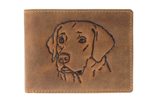 Portfel skórzany poziomy z psem GreenBurry Vintage 1705-DOG-25