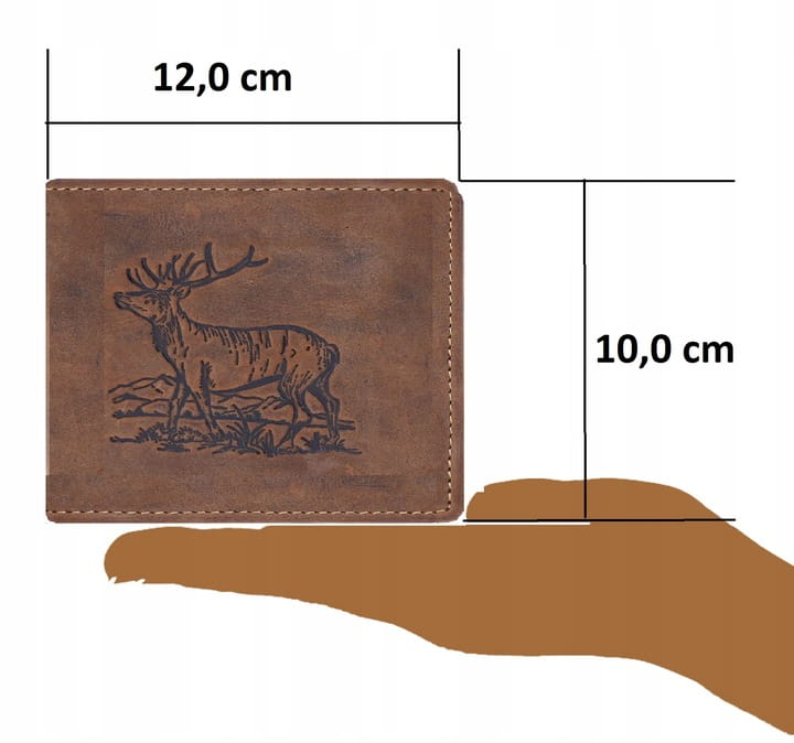 Brązowy portfel skórzany z jeleniem GreenBurry Vintage 1702-STAG3-25