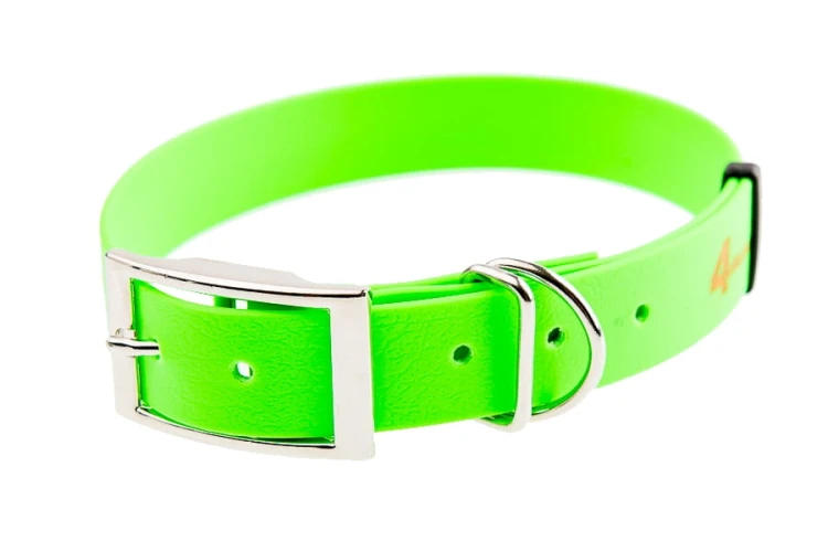 Neonowa zielona obroża BioThane dla psa 4WILD 25 mm 38–52 cm