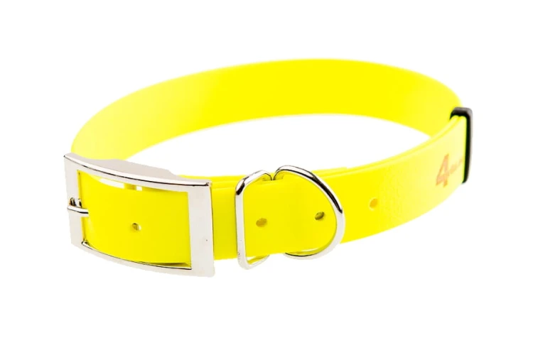 Neonowa żółta obroża BioThane dla psa 4WILD 25 mm 38–52 cm