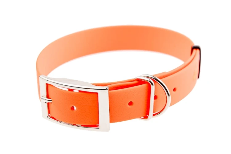 Obroża BioThane dla psa 4WILD 25 mm 38–52 cm neonowa pomarańczowa
