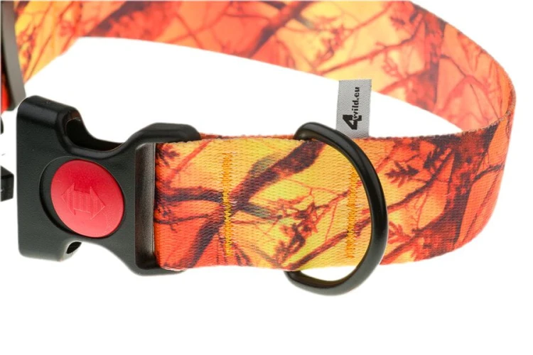 Spawany stalowy D-ring i przeszycie obroży 4WILD 40 mm