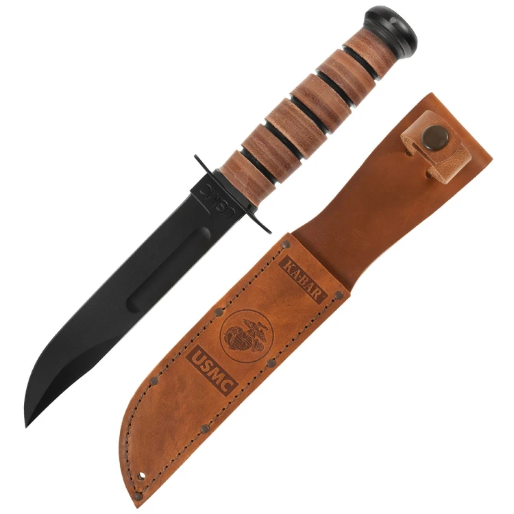 Ka-Bar 1217 USMC ze skórzaną pochwą z tłoczeniem USMC