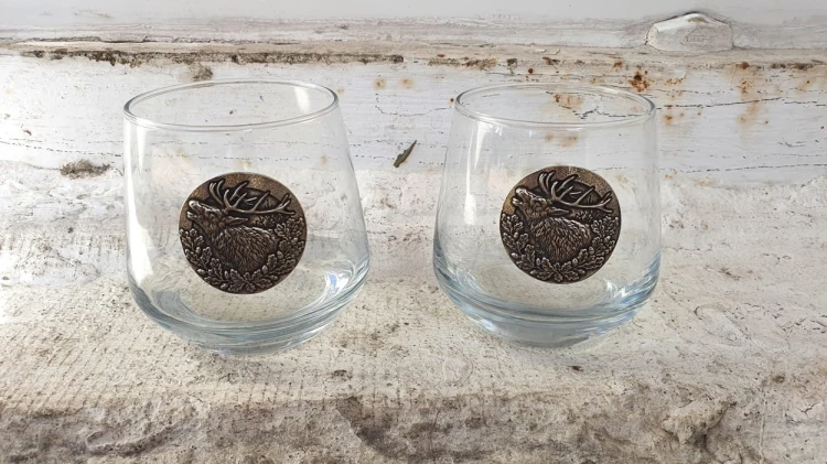Szklanki do whisky LUNA 6 szt – odlewane zdobienie byk