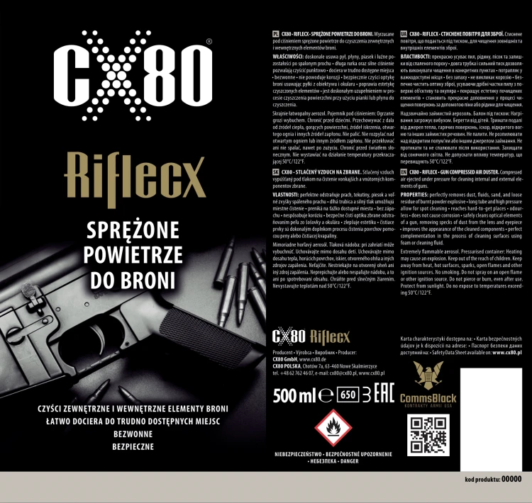 Suche powietrze RifleCX do osuszania mechanizmów broni