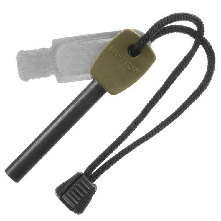 Krzesiwo ferrocerowe Mil-Tec Fire Steel Large z draską i linką