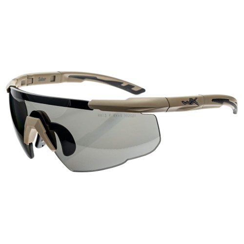 Okulary taktyczne Wiley X Saber Advanced 3w1 Matte Tan z wizjerem Grey