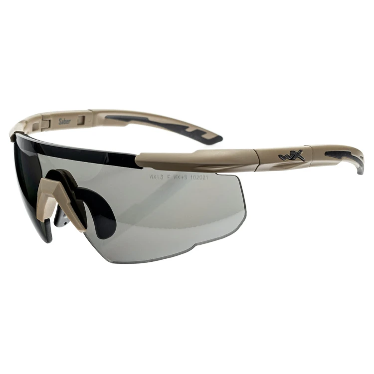 Okulary taktyczne Wiley X Saber Advanced 3w1 Matte Tan z wizjerem Grey