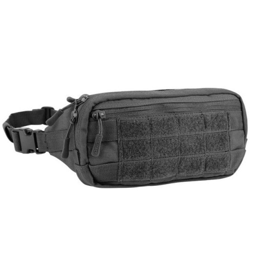 Czarna nerka taktyczna Mil-Tec Fanny Pack MOLLE z kieszenią frontową i panelem na naszywki