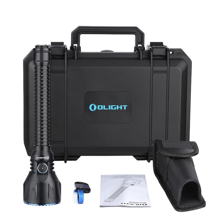 Zestaw Olight Javelot Turbo z walizką, pokrowcem i kablem ładującym