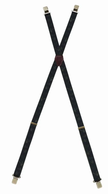 Szelki do spodni Pinewood Braces 9098 zielone z metalowymi klipsami