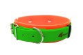 Obroża tropowa BioThane 38 mm Pomarańczowo-zielona 38-52 cm.jpg