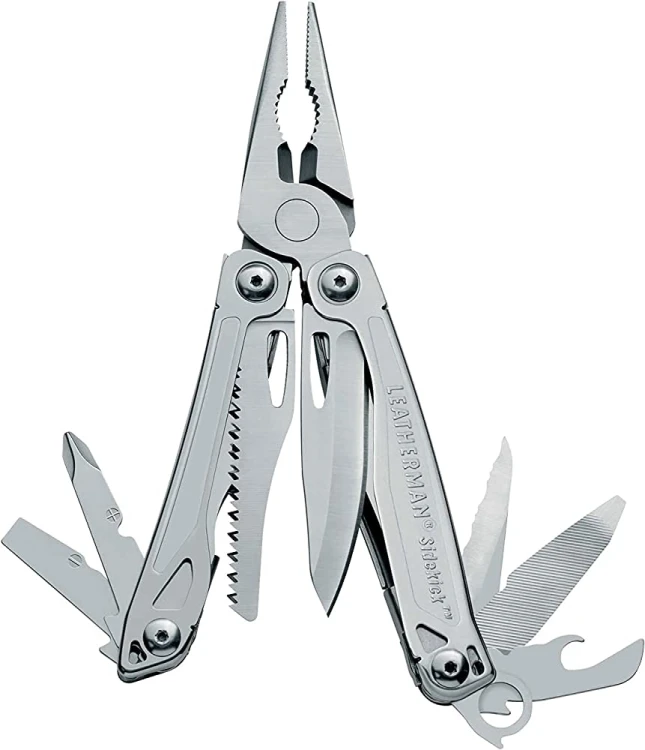 Multitool Leatherman Sidekick 831439 z rozłożonymi 14 narzędziami