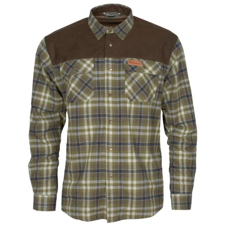 Koszula męska Pinewood Douglas 9436 z membraną H.Olive/L.Khaki – flanelowa koszula outdoorowa