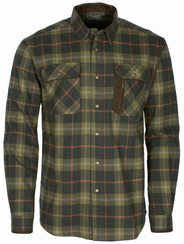 Koszula flanelowa męska Pinewood Cornwall 9435 H.Olive/Terracotta – bawełniana koszula w kratę