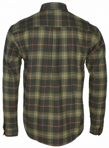 Pinewood Cornwall 9435 H.Olive/Terracotta – solidna męska koszula flanelowa do lasu i outdooru