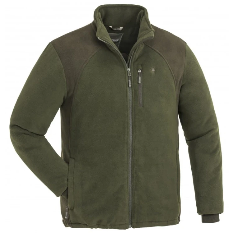 Bluza polarowa męska Pinewood Harrie 5064 zielono-brązowa – wiatroszczelny polar 280 g