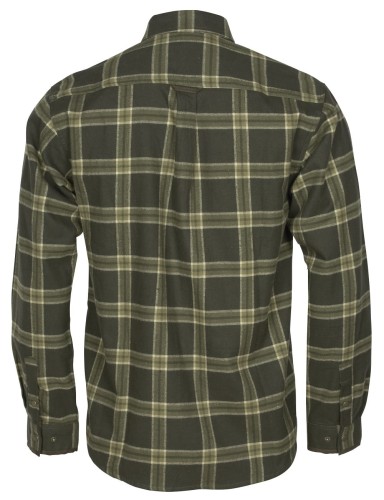Koszula flanelowa męska Pinewood Prestwick Exclusive 9428 – zielona krata, napy i praktyczne kieszenie