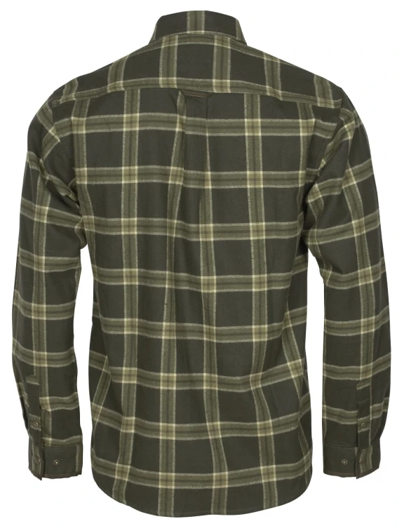 Koszula flanelowa męska Pinewood Prestwick Exclusive 9428 – zielona krata, napy i praktyczne kieszenie