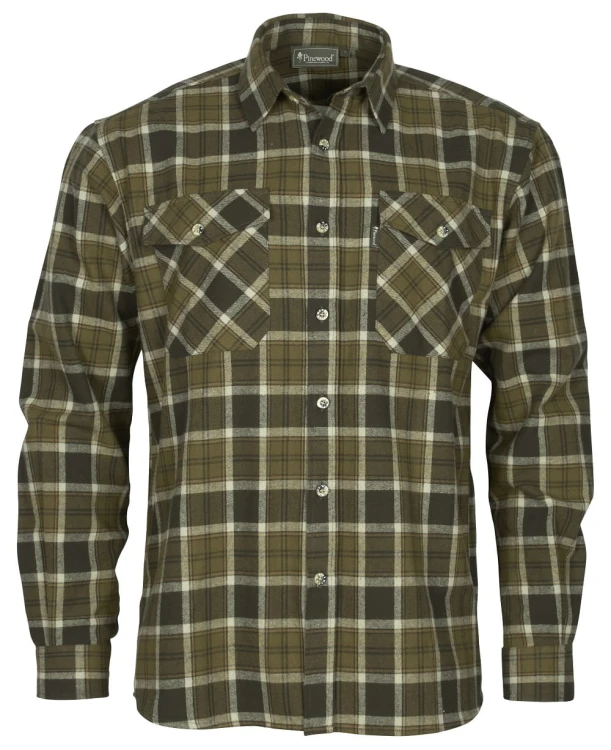 Koszula flanelowa męska Pinewood Härjedalen 9026 H.Olive/Khaki w kratę