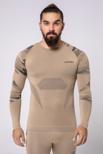 Koszulka termoaktywna Spaio Tactical piaskowa na polowanie