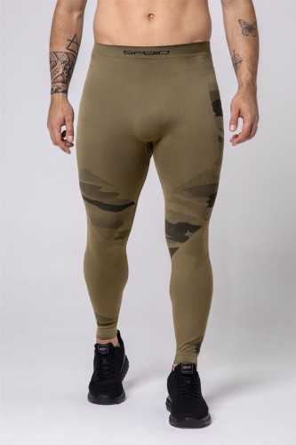 Zielone legginsy męskie termoaktywne Spaio Tactical