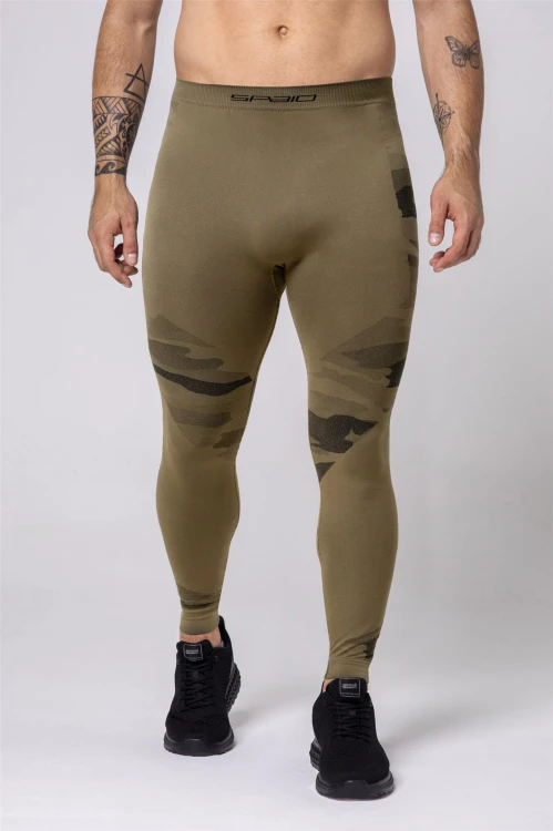 Zielone legginsy męskie termoaktywne Spaio Tactical